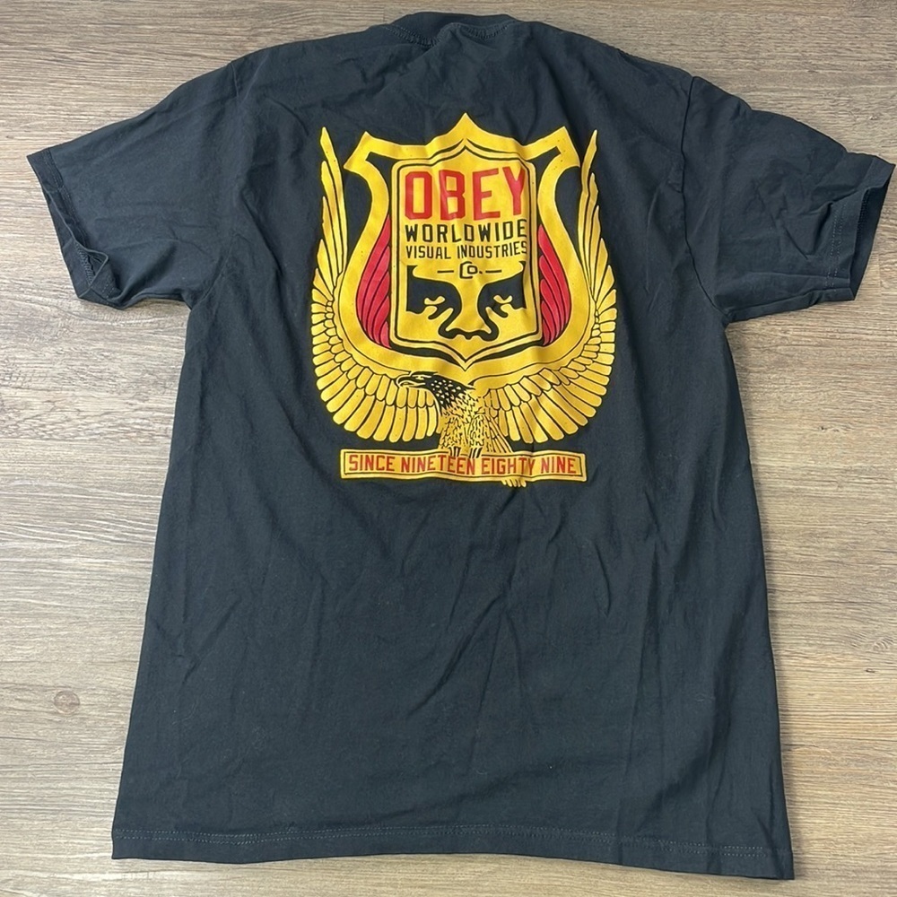 OBEY Mens Black Short Sleeve Tee Shirt, size Medium - Picture 6 of 7
